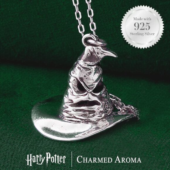 Harry Potter Silver Sorting Hat Necklace, 925 Sterling Silver - Picture 1 of 4